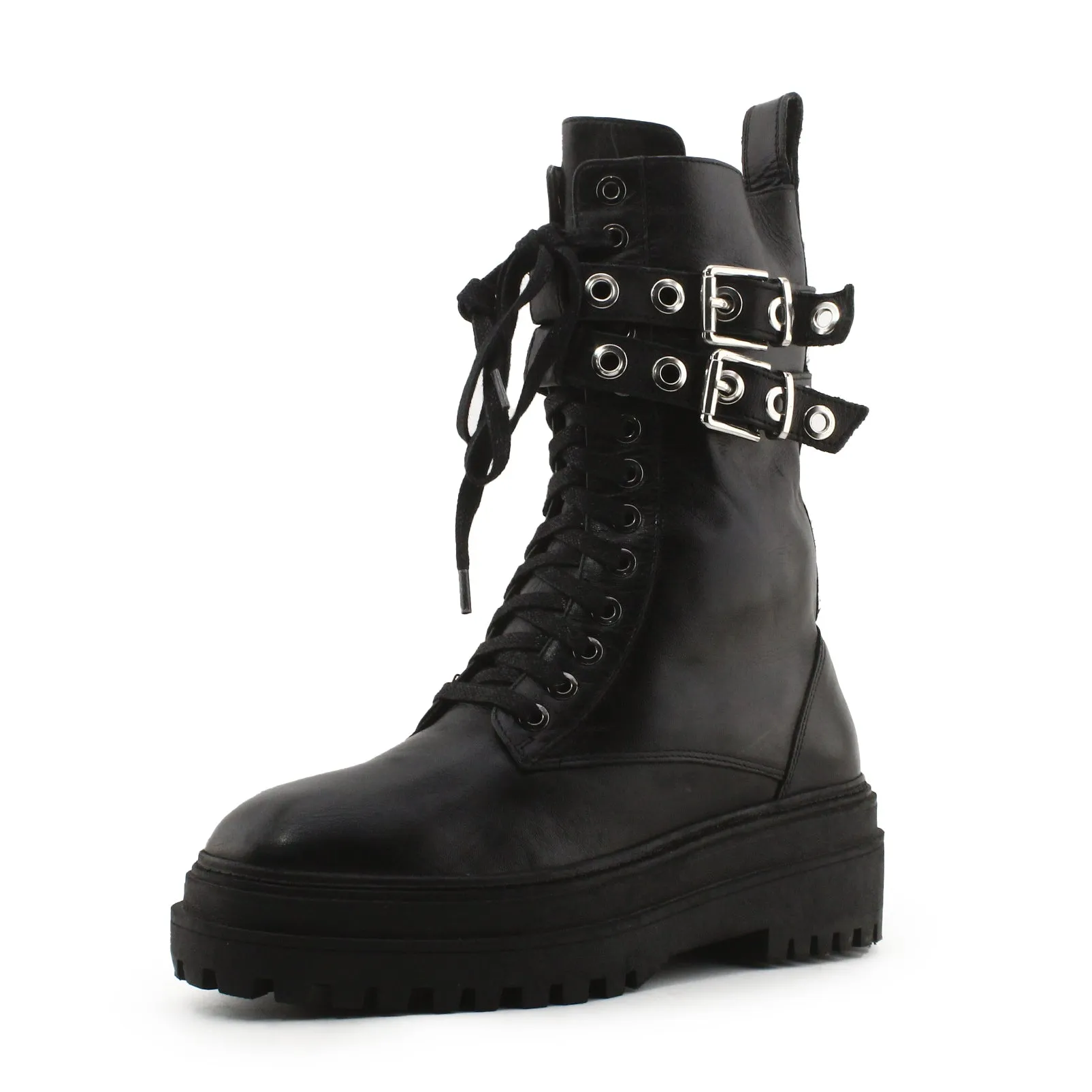 Zara Laces Biker Boots | 100% Authentic Leather