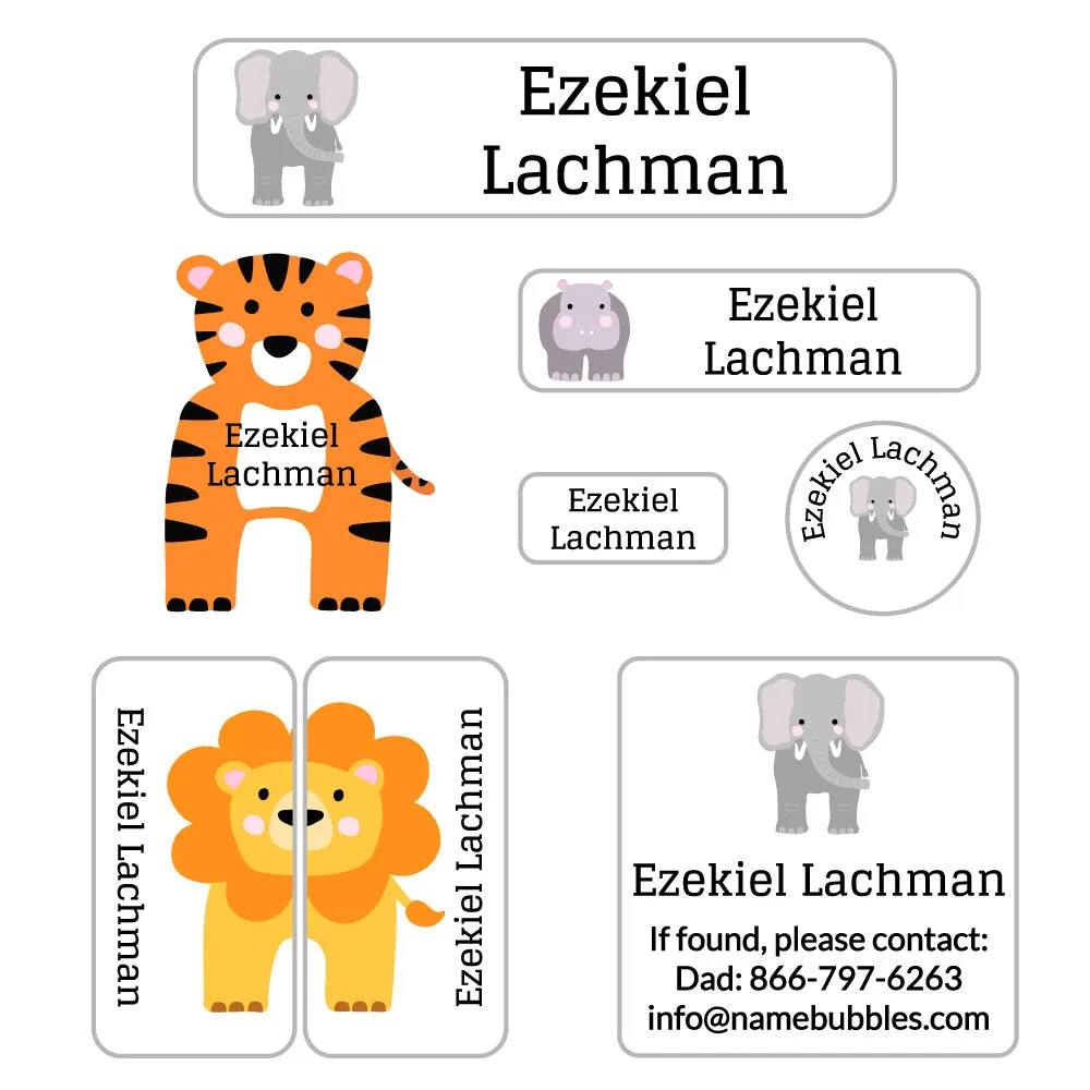 Zoo Animals Mega Daycare Labels Pack